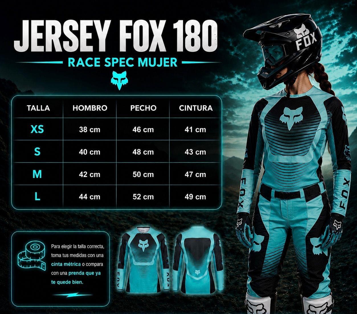 JERSEY FOX 180 DAMA MENTA