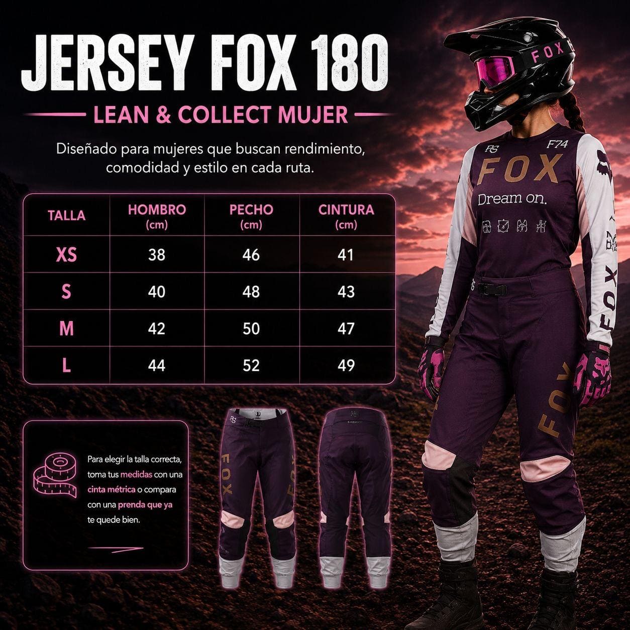 JERSEY FOX 180 DAMA MORADO